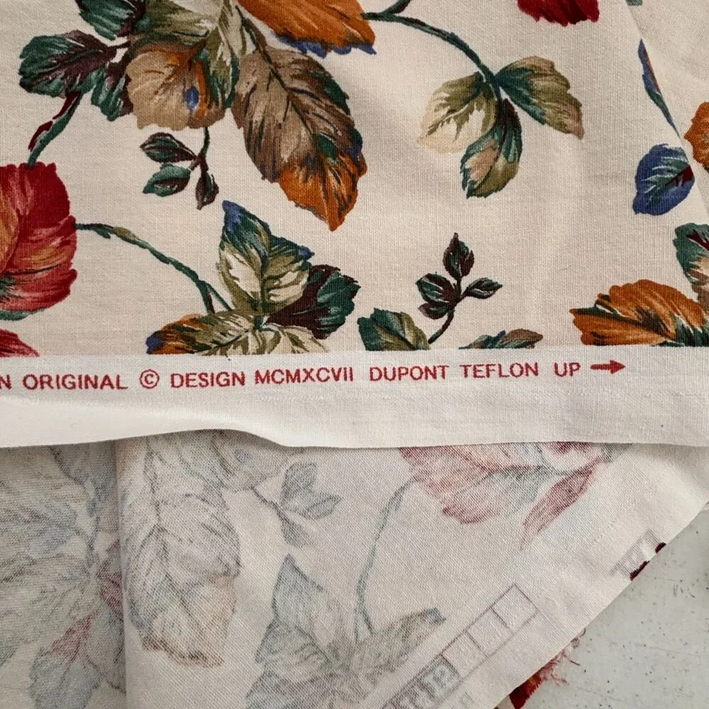 Vintage 90s Home Decor Fabric 54x66 Sewing Cottagecore Rustic Earthy Shabby